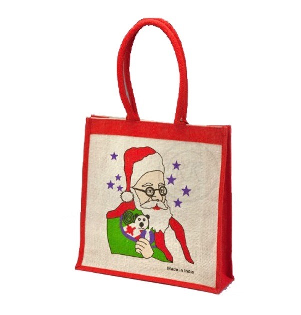 Christmas jute gift bag