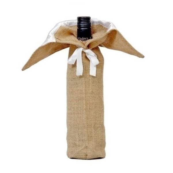 Single Bottle Jute Wine Bags - Cotton Jute Bag